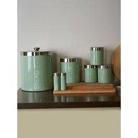 Interiors By Premier Liberty Set Of 3 Pistachio Enamel Canisters