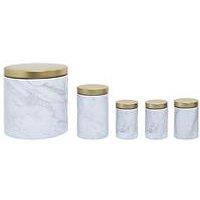 Interiors By Premier Easton 5 Piece Kitchen Storage Set In Marble Effect
