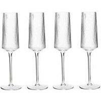 Interiors By Premier Eldon Set Of Four Ribbed Champagne Glasses
