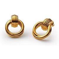 Katie Loxton Demi Oversized Stud Earrings , Gold Coated , 2.4Cm X 1.8Cm X 0.7Cm