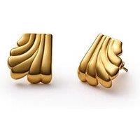 Katie Loxton Era Oversized Stud Earrings , Gold Coated , 1.5Cm X 1.6Cm X 0.5Cm