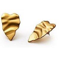 Katie Loxton Molten Heart Oversized Earrings , Gold Coated , 3.3Cm X 2Cm X 0.2Cm