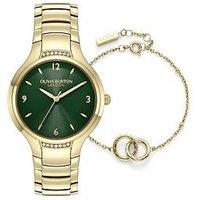 Olivia Burton 34Mm Gold Ip Lea And Gold Ip Interlock Gift Set