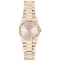 Calvin Klein Women'S Ck Geometric Elegance Beige Plated Watch - Gold