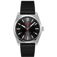 Hugo Gents Hugo #Ark Black Leather Strap Watch