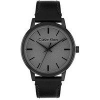 Calvin Klein Men'S Ck Linked Black Leather Strap Watch