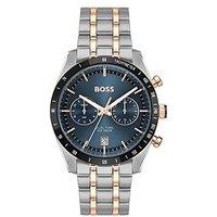 Boss Gents Boss Tourmaster Dual Time Bi Colour Bracelet Watch With Blue Dial