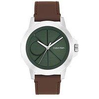 Calvin Klein Men'S Ck Reset 4.2Cm Leather Strap Watch - Blue