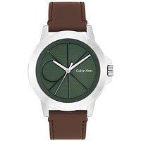 Calvin Klein Men'S Ck Reset Leather Strap Watch - Brown
