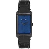 Calvin Klein Men'S Ck Dapper Tank Leather Watch - Black