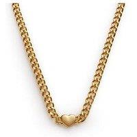 Katie Loxton Allure Heart Chain Necklace , Gold Coated , 40Cm + 5Cm Extender