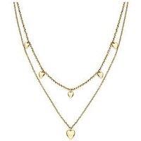 Olivia Burton Mini Heart Light Gold Ip Double Layered Necklace