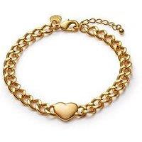 Katie Loxton Allure Heart Chain Bracelet , Gold Coated , 18Cm + 3Cm Extender