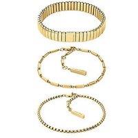 Calvin Klein Women'S Ck Stacked Plated Bracelet - Gold