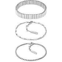 Calvin Klein Women'S Ck Stacked Stainless Steel Bracelet - Silver