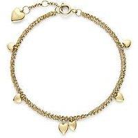 Olivia Burton Mini Heart Light Gold Ip Double Layered Bracelet