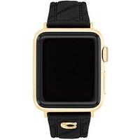 Coach Ladies Black Quilted Apple Watch Strap