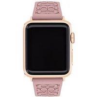 Coach Ladies Textured Rubber Apple Watch Strap Pink