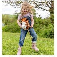 Hobby Horse With Galloping Sounds And Wooden Wheels, Dark Brown