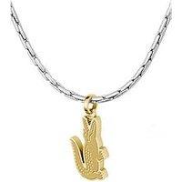 Lacoste Mens Arthor Crocodile Box Chain Necklace - Silver