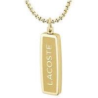 Lacoste Mens District Gold Plated Reversible Pendant Necklace - Gold