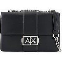 Armani Exchange Metal Logo Shoulder Bag - Black