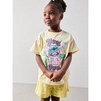 The Very Collection Stitch Stripe Short Sleeve Pyjamas - Yellow