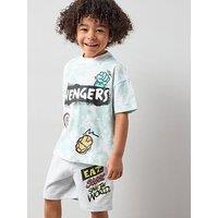 The Very Collection Marvel Avengers T-Shirt And Sweat Short Set - Green