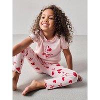 The Very Collection Minnie Heart Short Sleeve Rib Pyjama - Pink