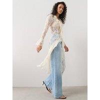 The Very Collection Ruffle Lace Maxi Blouse - White