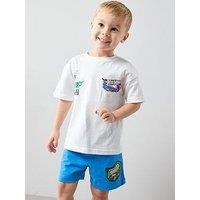 The Very Collection Hot Wheels Back Print Shortie Pyjamas - Blue