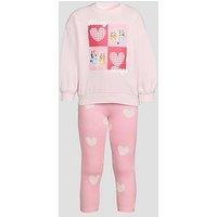 Bluey Heart Sweat Legging Set - Pink