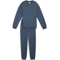 Puma Junior Boys Elevated Relaxed Crew Sweat Set - Blue