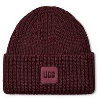 Ugg Chunky Rib Beanie Hat - Dark Red