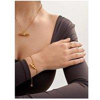 Katie Loxton Themis Large T-Bar Bracelet , Gold Coated , 18Cm + 3Cm Extender