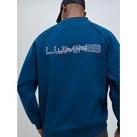 River Island Luminus Back Graphic Crew Sweatshirt - Blue