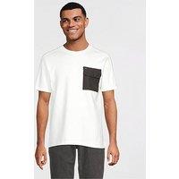 River Island Nylon Pocket T-Shirt - White
