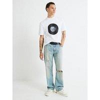 River Island Oasis Vinyl Graphic T-Shirt - White
