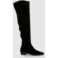 Schuh Daffy Over The Knee Suede Boots - Black