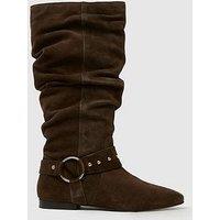 Schuh Dallis Stud Pixie Suede Boots - Brown