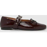 Schuh Lucinda Leather Mary Jane Ballerina - Burgundy