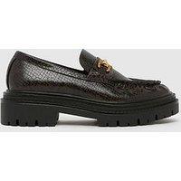 Schuh Lark Chunky Ruched Snaffle Loafer - Black