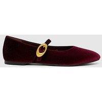 Schuh Lune Velvet Ballerina Flats - Dark Red