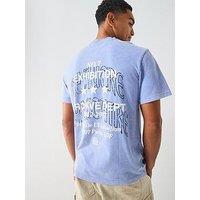 River Island Archive Dept Back Graphic T-Shirt - Light Blue