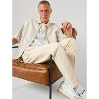 River Island Pique Slim Fit Joggers - Cream