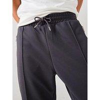 River Island Pique Slim Fit Joggers - Dark Grey