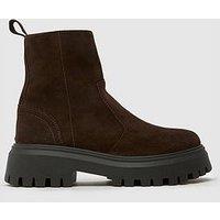 Schuh Ander Chunky Suede Boot - Brown