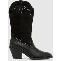 Schuh Brielle Studded Western Boot - Black
