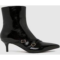 Schuh Beckett Buckle Kitten Boots - Black