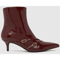 Schuh Beckett Buckle Kitten Boots - Red